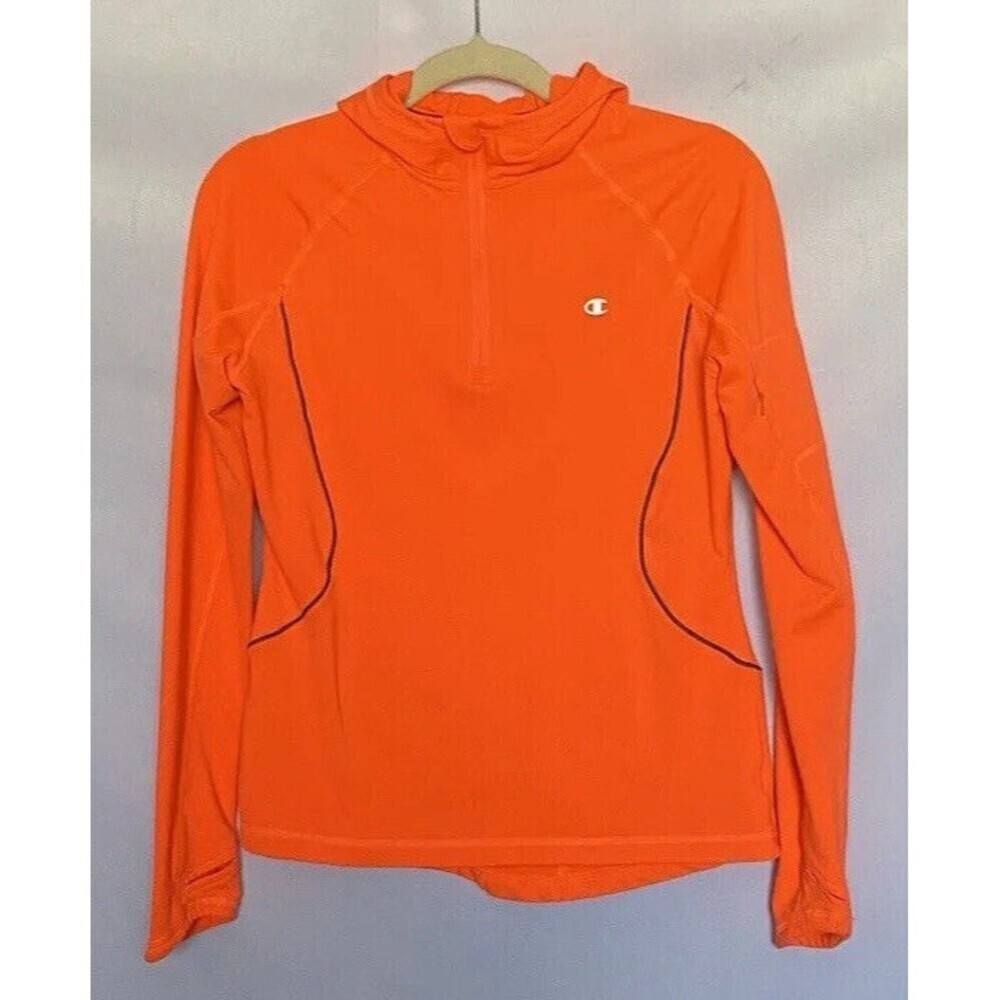 Champion Womens Running Jacket Medium Hoodie Long Sleeve Quarter Zip Top
